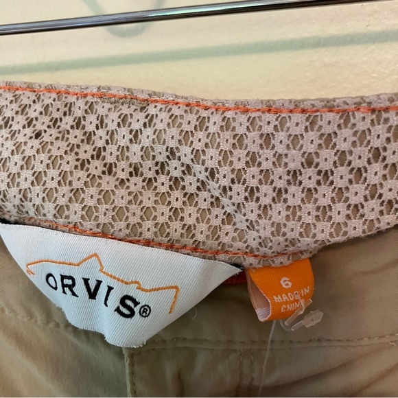 Orvis Womens Nylon Blend Outdoor Hiking Capri Pants Shorts Khaki  Size 6 Camping - Picture 4 of 6